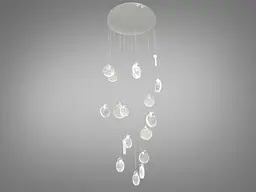 Стельова люстра LED Diasha 3008/18SV Modern, 32W, матовий хром, 18 ламп, для коридору, спальні, кухні