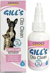 Краплі для вух для собак та котів Croci Gill's Oto Clean 50 мл C3052103