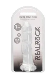 Фалоімітатор RealRock Crystal Clear 7" 18 см (прозорий) - мініатюра 4