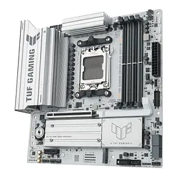 Материнcька плата Asus TUF GAMING B850M-PLUS WIFI7 W sAM5 B850 4xDDR5 M.2 HDMI DP Wi-Fi BT mATX білий - мініатюра 4