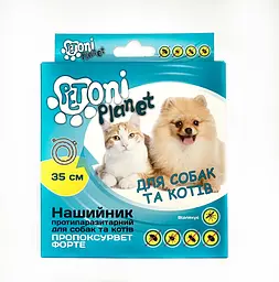 Протипаразитарний нашийник для котів і собак малих порід Petoni Planet Пропоксурвет Форте, 35 см
