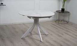 Стіл обідній Prestol Асті розкладний 110/150x110x76 см білий - мініатюра 5