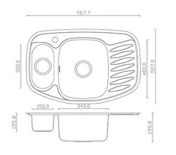 Кухонна мийка Romzha Rampa 1.5C Textura RO49674, Сірий - мініатюра 7