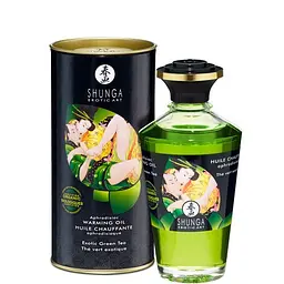 Органічна масажна олія з афродизіаком Shunga Aphrodisiac Warming Oil, 100 мл (екзотичний зелений чай) - мініатюра 2