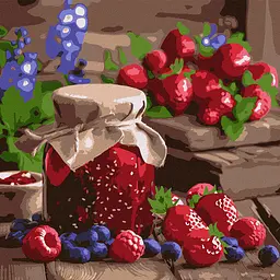 Картина за номерами Малинове варення Ideyka 40x40 см КНО5727