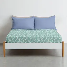 Простирадло Cosas на резинці 90х200 floret cs1, м'ята (BirdsFoliageMint_90x200x20) - мініатюра 3