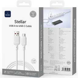 Дата кабель WIWU C088 Stellar USB to Type-C 2.1A 1 м White - мініатюра 3