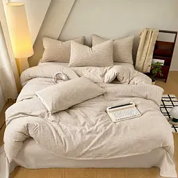 Постільна білизна сімейна з бавовни Colorful Home 22226 15х210х2 см бежева