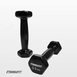 Гантель для фітнесу 0.5 кг EasyFit із вініловим покриттям чорна - мініатюра 2