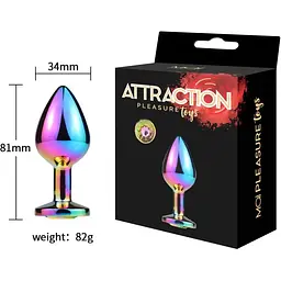Металева анальна пробка Mai Attraction Toys №73 Rainbow - мініатюра 4