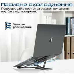 Підставка для ноутбука Promate PocketMount Black (pocketmount.black) - мініатюра 3
