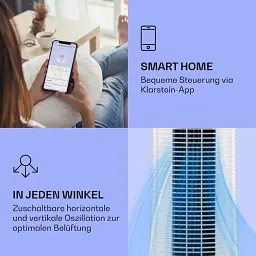Охолоджувач вентилятор очищувач повітря Klarstein Skyscraper Ice сірий (10034651) без пульта - мініатюра 2