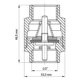 Клапан зворотний Koer (нікельований) 1/2" Koer KR.172.N KR2780 - мініатюра 2