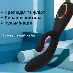 Вібратор для точки G і клітора I’MCUM Dual Pleasure Wave Чорний (IM-ZDB505) - мініатюра 5