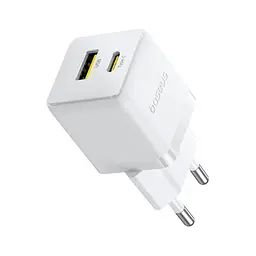 Зарядний пристрій Baseus Palm Fast Charger C+U 20W moon white (P10111608213-00)