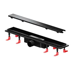 Трап для душу лінійний AM.PM Primeflow Tile 600 мм, універсальний затвор, чорний (W02SC-U11-060-04BM) - мініатюра 8