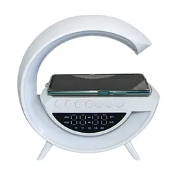 Нічник 3в1 BT-3401 з Bluetooth-колонкою і бездротовою зарядкою, світильник з годинником для телефону - мініатюра 5