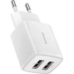 Мережевий зарядний пристрій Baseus Compact Charger 2U 10.5W White (CCXJ010202) [74462] - мініатюра 2