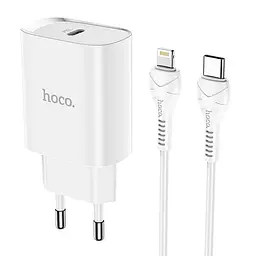 Адаптер мережевий Hoco Type-C to Lightning Cable Smart N14 |Type-C, PD, 20W| (Safety Certified)
