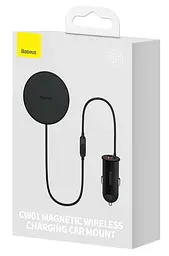 Бездротовий АЗП Baseus CW01 Magnetic Wireless Charging 15W + АЗУ USB 25W SUCX040001 Black - мініатюра 4
