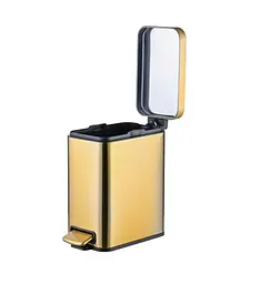 Відро для сміття Mixxus Premium Quadro-TC0105 Brushed Gold з плавним закриттям, прямокутне 5 л золотий (MI8394) - мініатюра 2