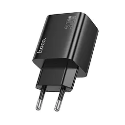 Мережевий зарядний пристрій HOCO N56 Fundador four-port PD30W (2C2A) 4 порти євро вилка чорний - мініатюра 3