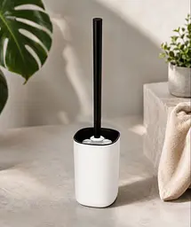 Йоржик для унітаза IKEA, зі змінною щіткою, пластиковий, 37×10 см, білий / чорний - мініатюра 2