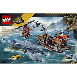 Конструктор LEGO Jurassic World Напад мозазавра на човен 703 ел. (77983)