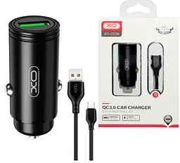 Автомобільний зарядний пристрій XO CC39 QC3.0 18W Car charger with Micro suit ( NB103 ) Чорний