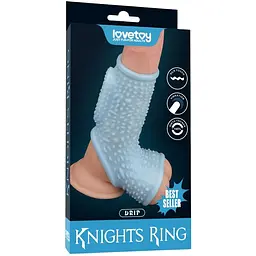 Ерекційне кільце з вібрацією Lovetoy Knights Ring 13.3 см блакитний