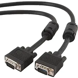 Кабель Cablexpert VGA - VGA (M/M), HD15, з 2-ма фер. кільцями, чорний, 10 м (CC-PPVGA-10M-B) пакет - мініатюра 4