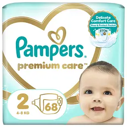 Підгузки Pampers Premium Care Розмір 2 (4-8 кг) 68 шт (8001841104874) - мініатюра 1