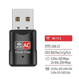 WiFi-адаптер ColorWay Wi-Fi 2.4 ГГц, 5 ГГц (CW-AD-W2) - мініатюра 13