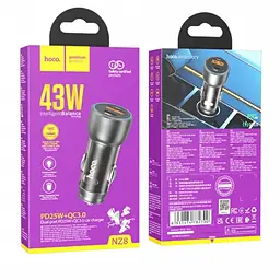 Автомобільний зарядний пристрій 43 W, PD25W+QC3,0, Hoco NZ8/АЗП-адаптер із підсвіткою - мініатюра 6