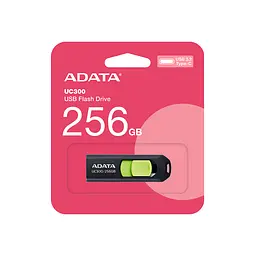 Флеш-накопичувач Adata USB 3.2 Gen1 UC300 Type-C 256Gb чорний/зелений - мініатюра 2