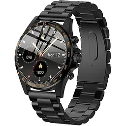 Умные часы Linwear LW09 Metal с измерением кислорода в крови Черный