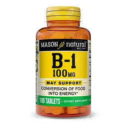 Вітаміни та мінерали Mason Natural Vitamin B1 100 mg 100 таблеток