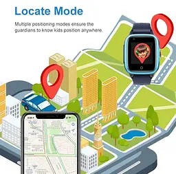 Дитячий розумний смарт годинник Lemfo K07 для дітей з 4G LTE, SIM картою, відеодзвінками, GPS / Wi-Fi / LBS, прослуховуванням, геозоною та кнопкою SOS Синій - мініатюра 6