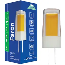 Лампа свiтлодiодна Feron LB-424  AC/DC12V  4W COB G4 4000K (1640)
