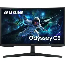 Монітор вигнутий 27" Samsung Odyssey Gaming G55C, Black, VA, 2560x1440 (16:9), 1 мс, 165 Гц, 300 кд/м², 2500:1, 1000R, 178°/178°, HDMI/DP, VESA 75x75, AMD FreeSync (LS27CG550EIXUA)