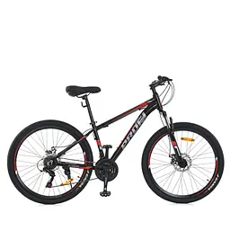 Велосипед MTB2602-2, 26 дюймів, алюмінієва рама 13 Shimano 21SP чорно-червоний - мініатюра 2
