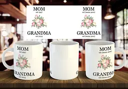 Чашка з Вашою датою "Mom est 1997 and Grandma est 2024" 330 мл