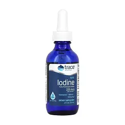 Мінерали Trace Minerals Йод іонний у краплях, 225 мкг, Ionic Iodine, 59 мл (TMR-00307)