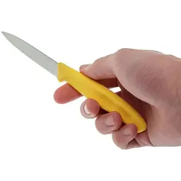Ніж Victorinox серрейторне лезо 8.5 см нержавіюча сталь універсальний жовтий - мініатюра 4
