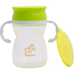 Поїльник-непроливайка Baby Team 360° з ручками зелений 300 мл - мініатюра 2