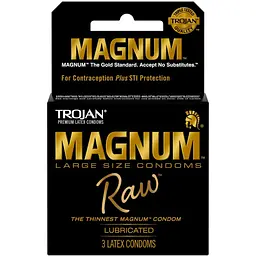Презервативи Trojan Magnum Raw упаковка 3 шт.