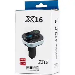 Автомобільний Bluetooth модулятор трансмітер FM USB зарядка X16 Wireless Car KIT Чорний - мініатюра 2