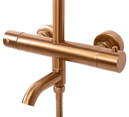 Душова система Rea Lungo brushed copper з термостатом та виливом REA-P8807, Теплий захід сонця - мініатюра 2