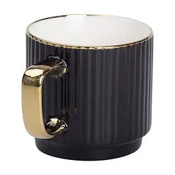 Чашка порцелянова 300 мл рельєфна, чорний Liling Rongxiang Ceramic RX-N231129B - мініатюра 12
