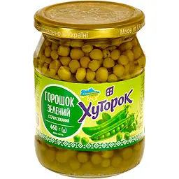Горошок зелений Хуторок стерилізований 460 г - мініатюра 2